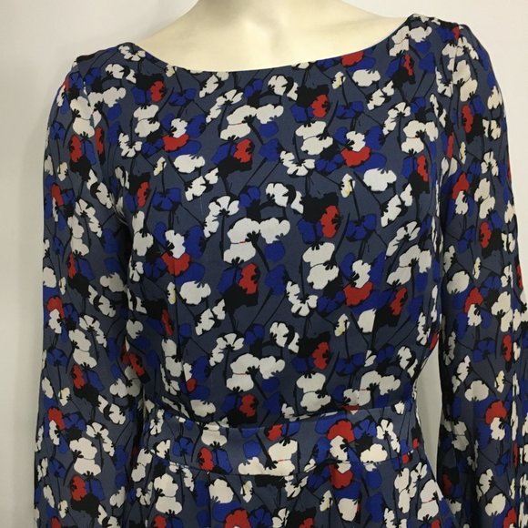 Glamorous M Floral Short Romper Long Sleeve Open Back Pockets - Picture 2 of 7